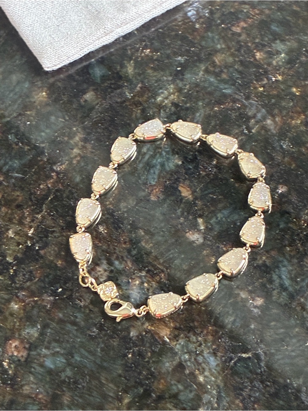 Kendra Scott gold Susanna bracelet in iridescent drusy.
